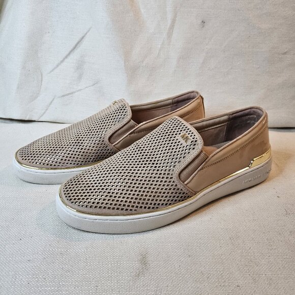Michael Kors Women's Keaton Rose Gold Slip On Sneakers - Size 9 - Picture 1 of 9